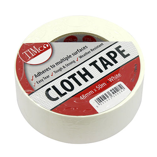 Cloth Tape - White 50m x 48mm