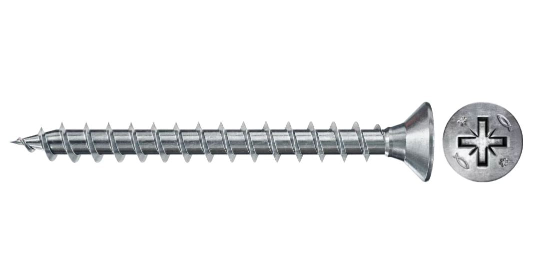 fischer PowerFast FPF II CZF countersunk head PZ cross drive full thread blue zinc plated