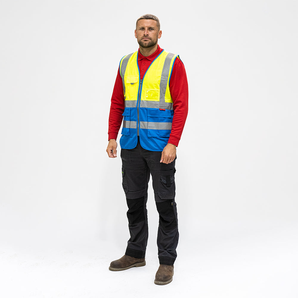 Hi-Visibility Executive Vest - Yellow & Blue Large