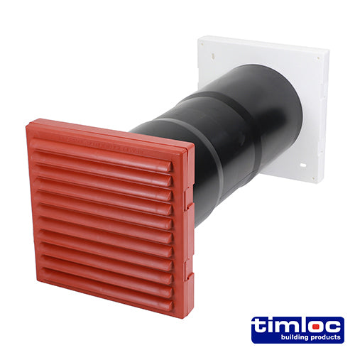 Timloc Aero Core Through-Wall Vent Set with Baffle - Terracotta - ACV7TE 127 x 350