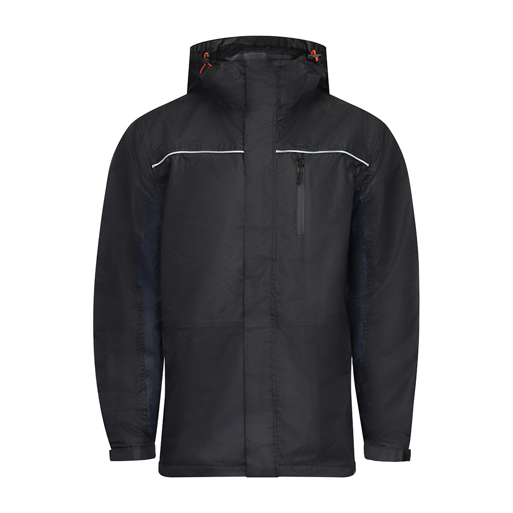 Waterproof Lined Rain Jacket - Black Medium