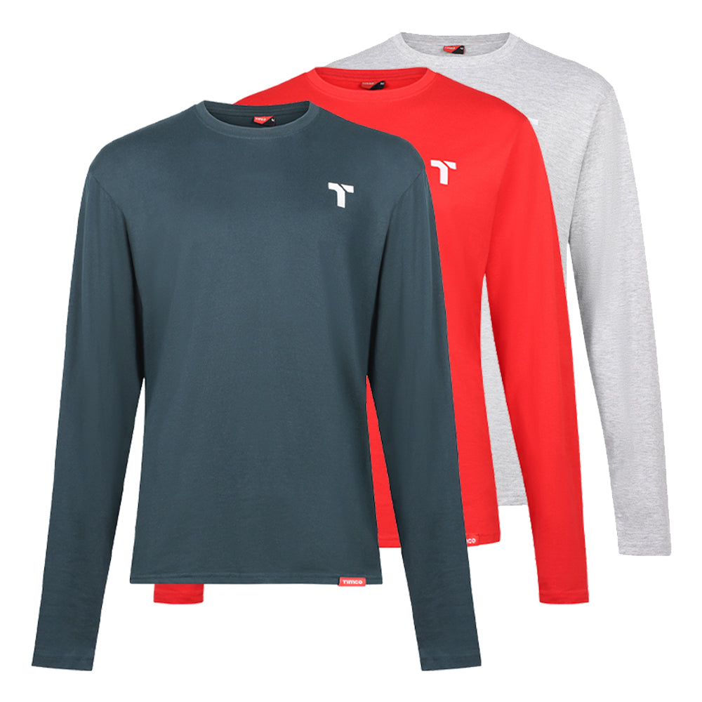 Long Sleeve Trade T-Shirt Pack Medium (Grey/Red/Green)