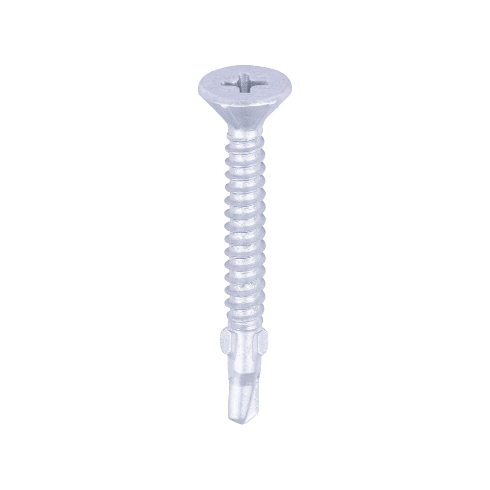 Metal Construction Timber to Light Section Screws - Countersunk - Wing-Tip - Self-Drilling - Exterior - Silver Organic 4.2 x 38