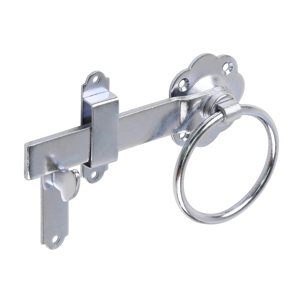 Ring Gate Latch - Plain - Zinc 6"
