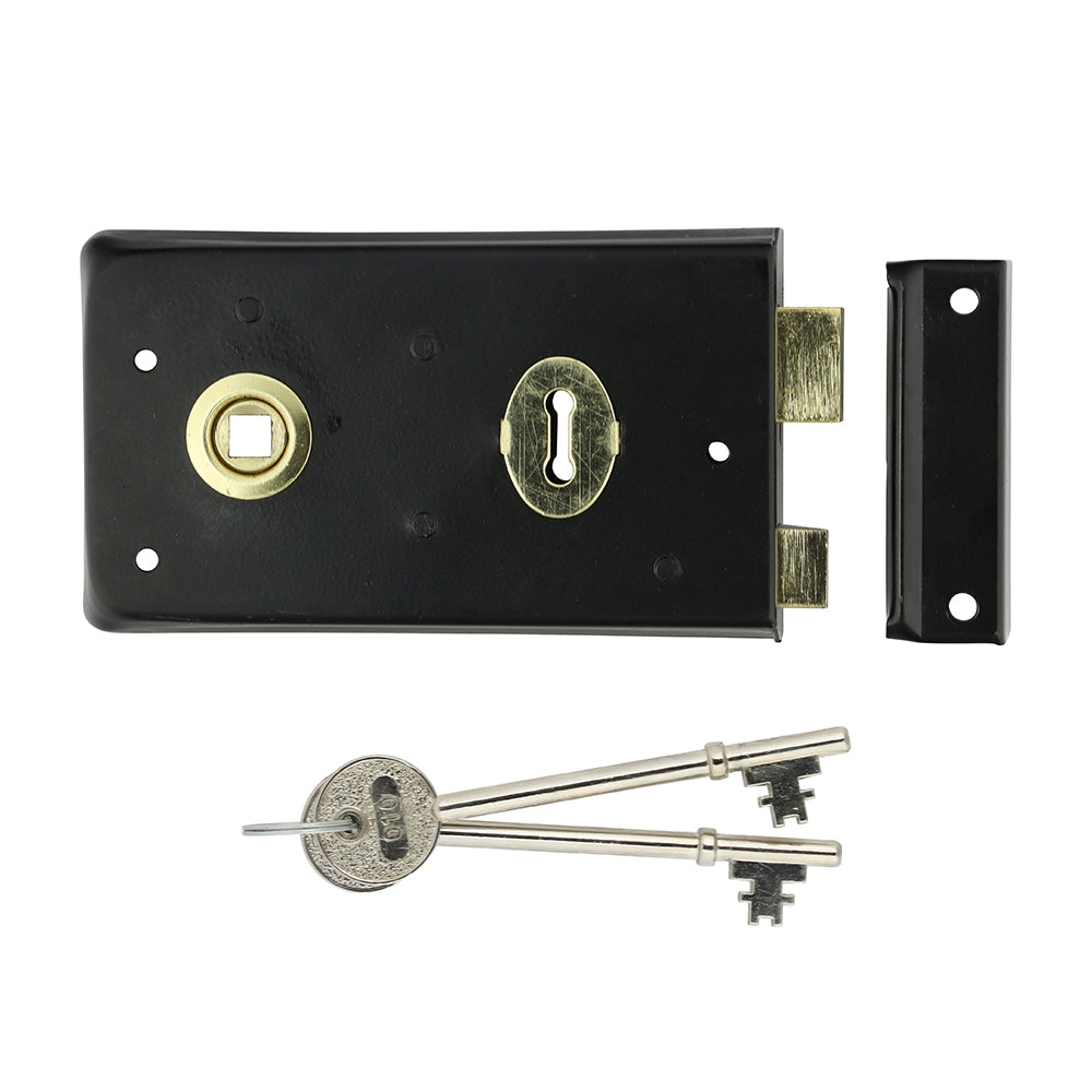 Narrow Rim Sashlock Reverse Bolt - Epoxy Black 140 x 76