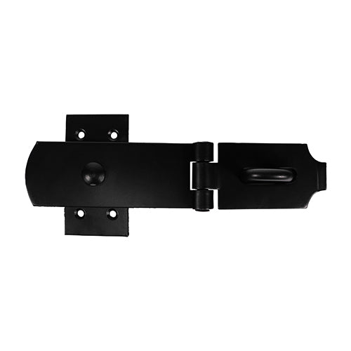 Swivel Pattern Hasp & Staple - Heavy Duty - Black 8"