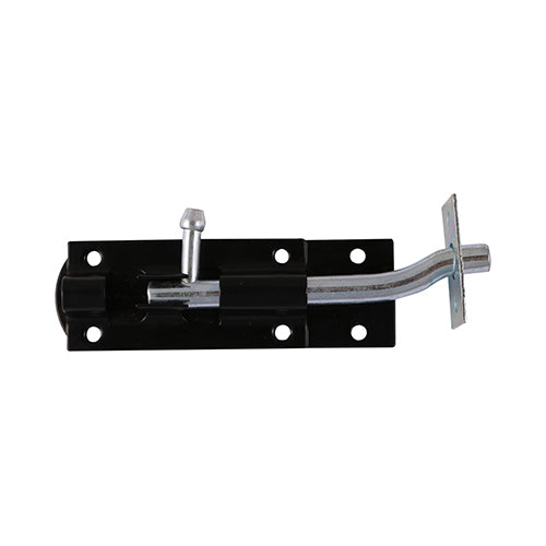 Necked Tower Bolt - Black 4"