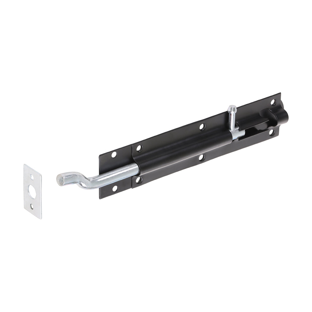 Necked Tower Bolt - Black 8"