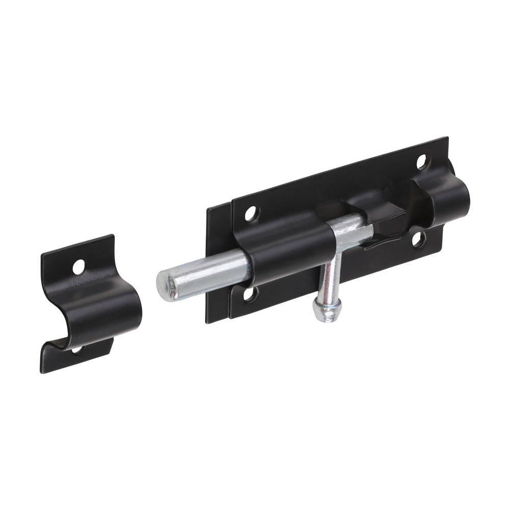 Straight Tower Bolt - Black 3"