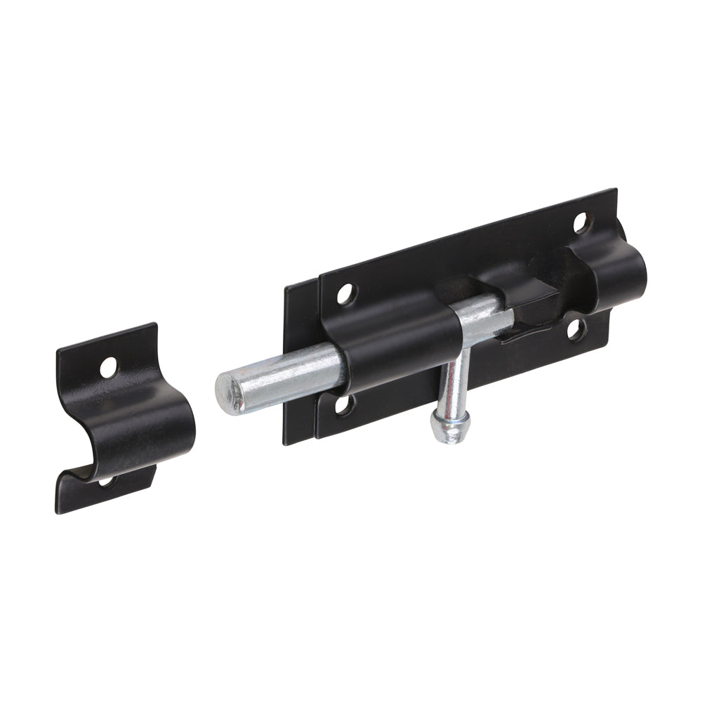 Straight Tower Bolt - Black 3"