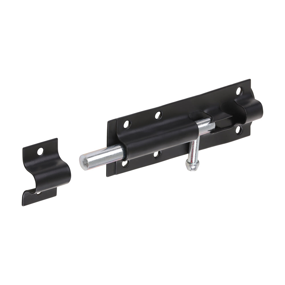 Straight Tower Bolt - Black 4"