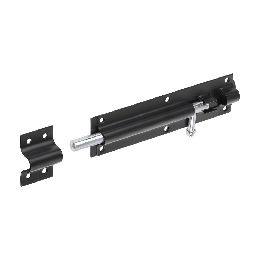 Straight Tower Bolt - Black 6"