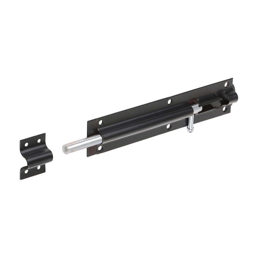 Straight Tower Bolt - Black 8"