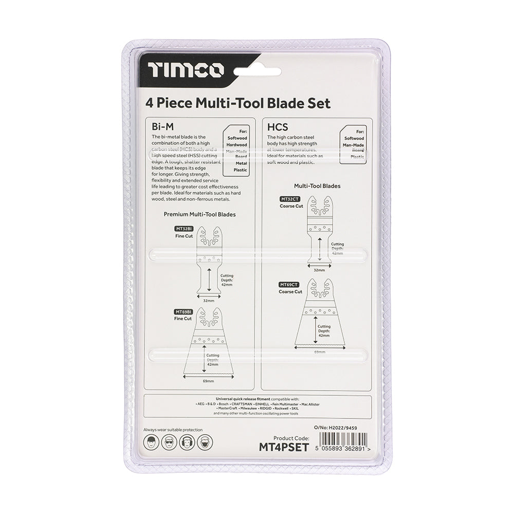 Multi-Tool Blade Set - 4 Piece Set
