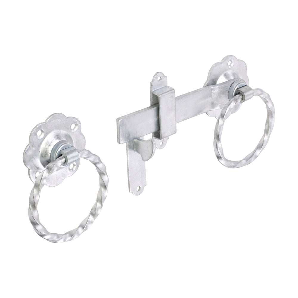 Ring Gate Latch - Twisted - Hot Dipped Galvanised 6"
