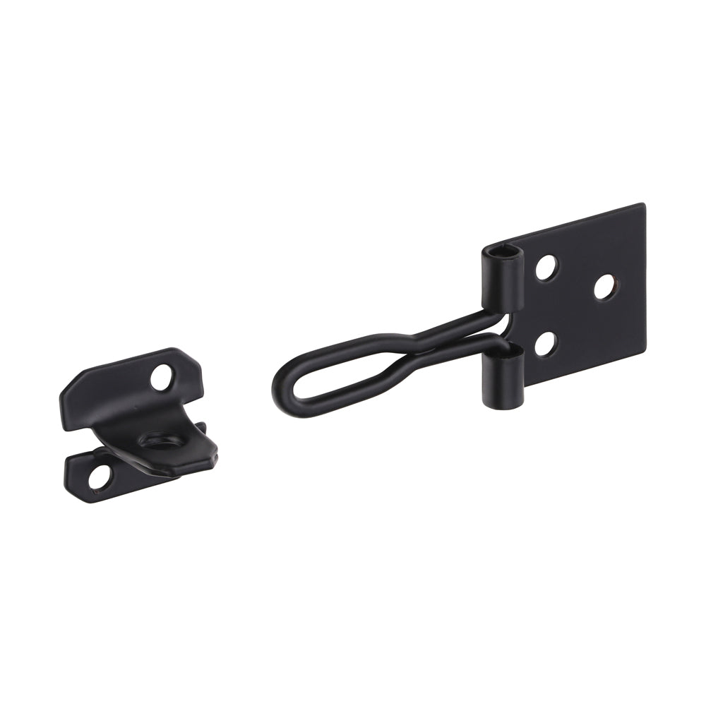 Wire Pattern Hasp & Staple - Black 3"