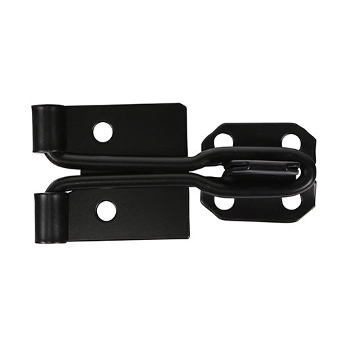 Wire Pattern Hasp & Staple - Black 4"