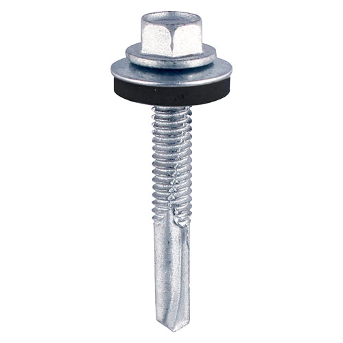 Metal Construction Heavy Section Screws - Hex - EPDM Washer - Self-Drilling - Zinc 5.5 x 32