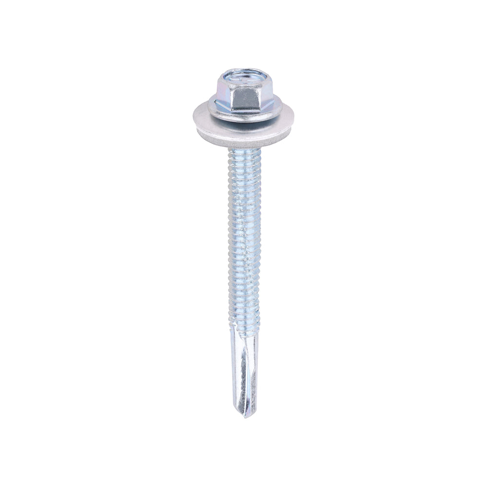 Metal Construction Heavy Section Screws - Hex - EPDM Washer - Self-Drilling - Zinc 5.5 x 55