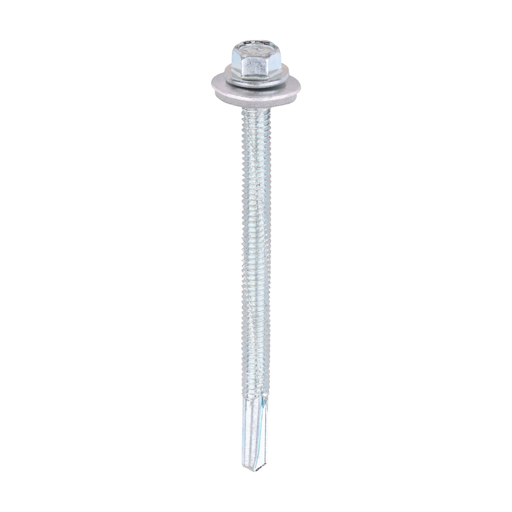 Metal Construction Heavy Section Screws - Hex - EPDM Washer - Self-Drilling - Zinc 5.5 x 80