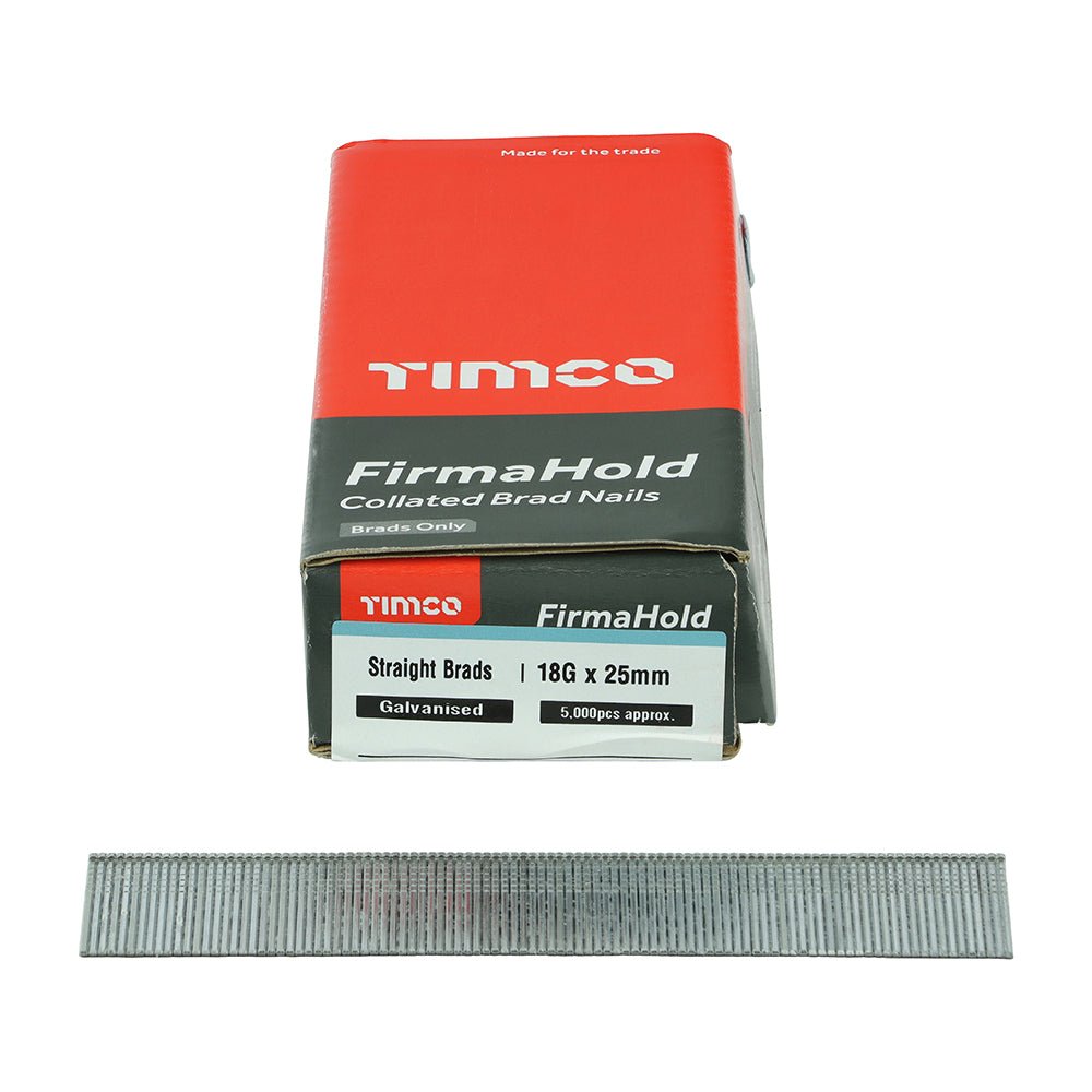 FirmaHold Collated Brad Nails - 18 Gauge - Straight - Galvanised