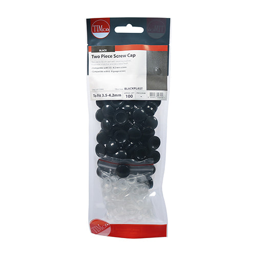 Two Piece Screw Caps - Black