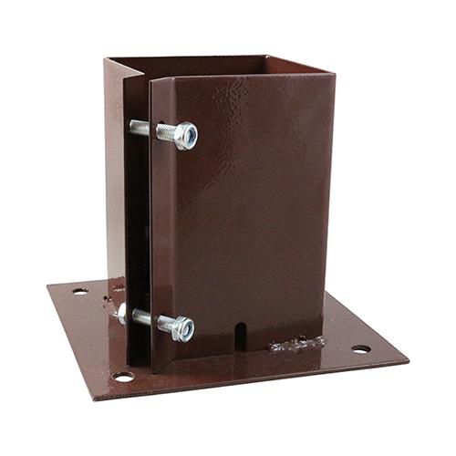 Bolt Down Fence Post Shoe - Red Oxide