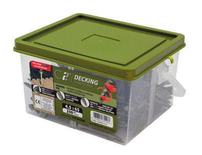 C2 Deck-Fix Premium Decking Timber Screws - TX - Countersunk - Exterior - Green - Tubs