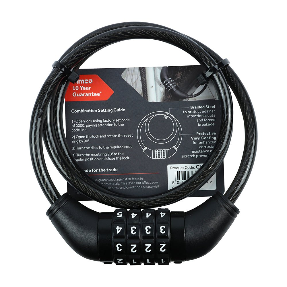 Combination Cable Lock - 8mm x 1m
