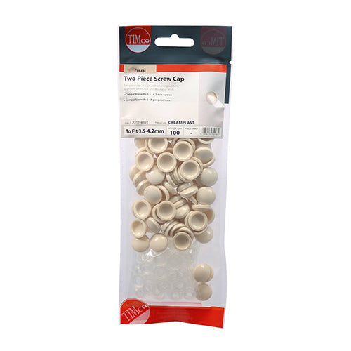 Two Piece Screw Caps - Cream