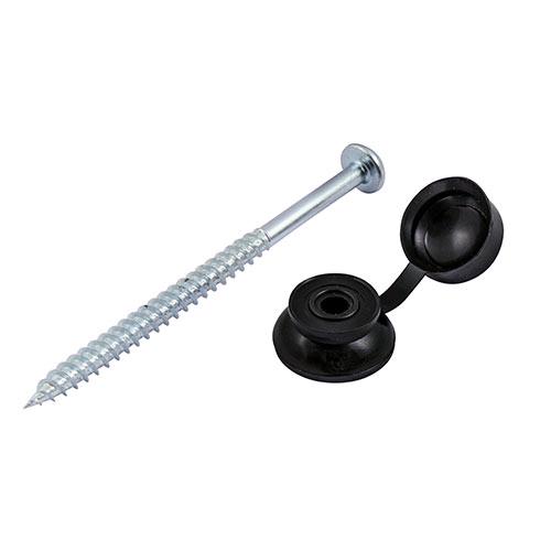 Corrugated Sheet Fixing Screws - Black - 5.0 x 80mm - Pack 50