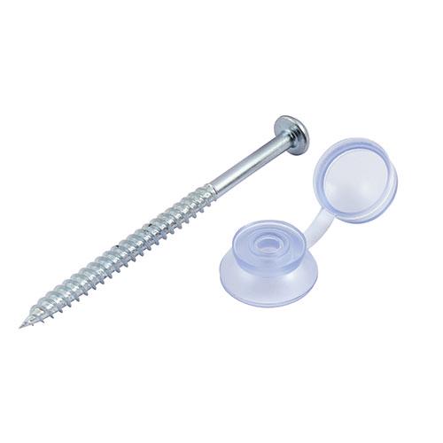 Corrugated Sheet Fixing Screws - Clear Cap - 5.0 x 80mm - Pack 50