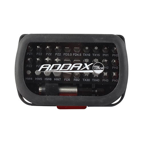 Addax Mixed S2 Driver Bit Set - PH PZ TX HEX - 31 Pieces
