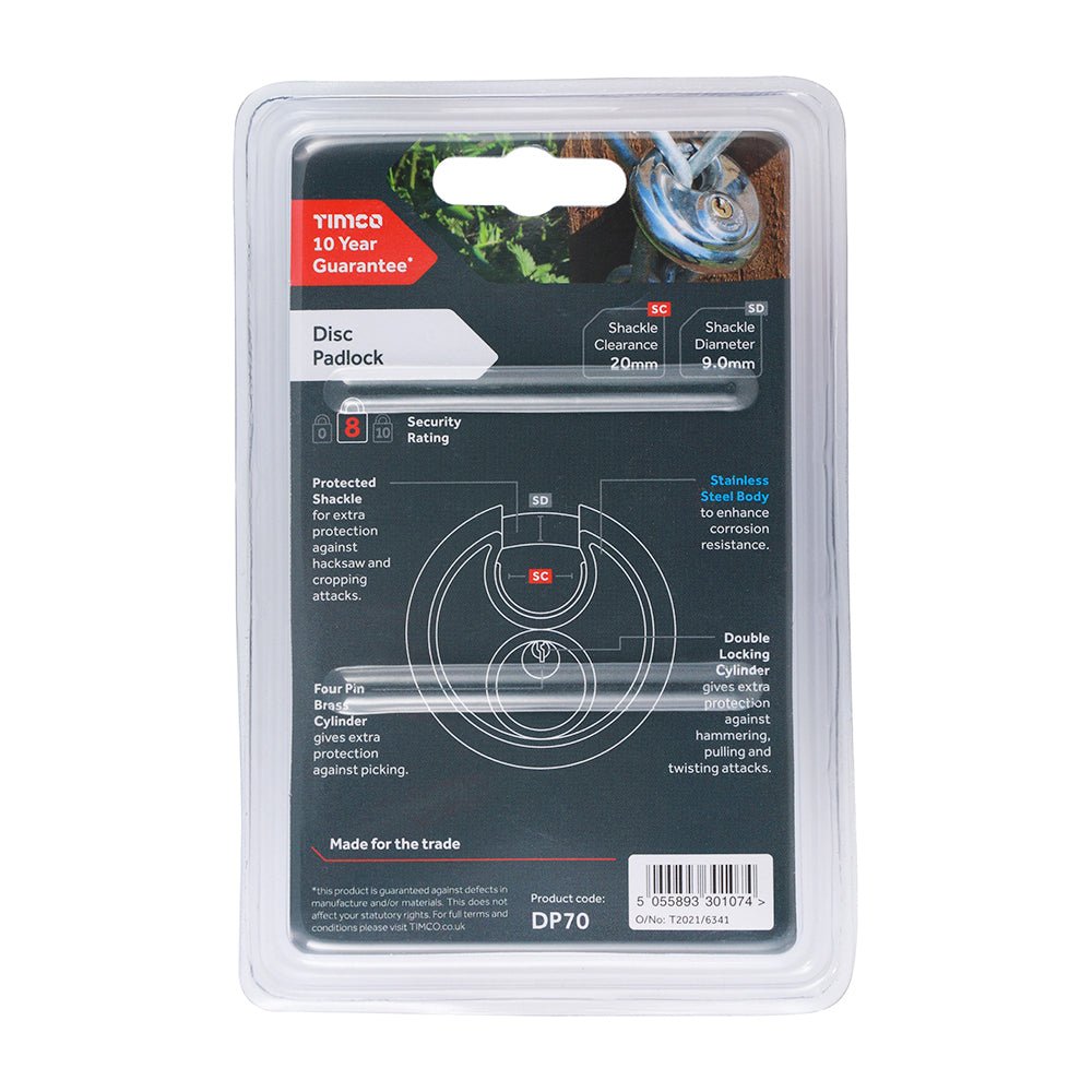 Disc Padlock - 70mm