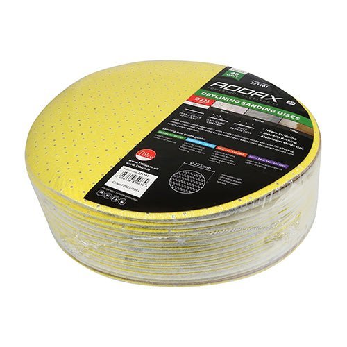 Drylining Sanding Discs - 40 Grit - Yellow - Pack 25