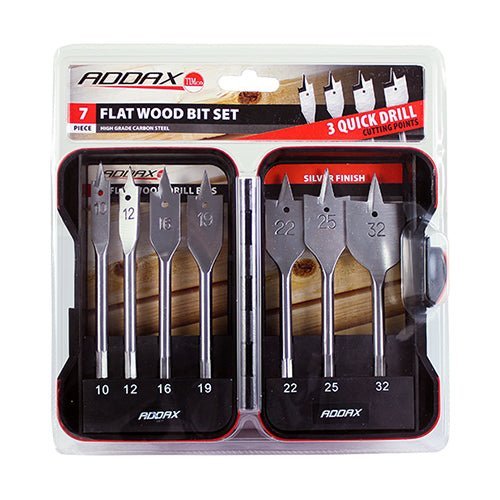 Flat Wood Bit Set - 7 Piece