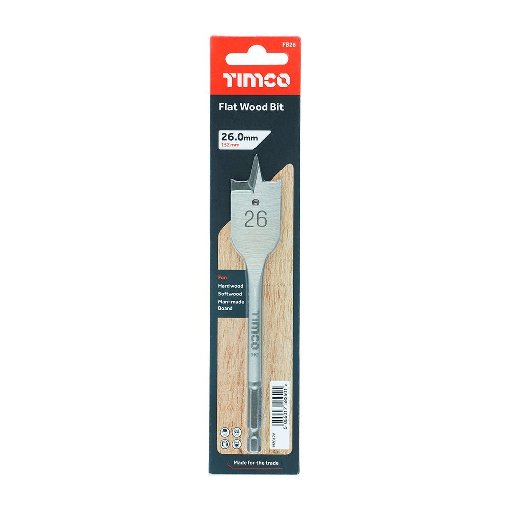 Flat Wood Bit - 26.0 x 152