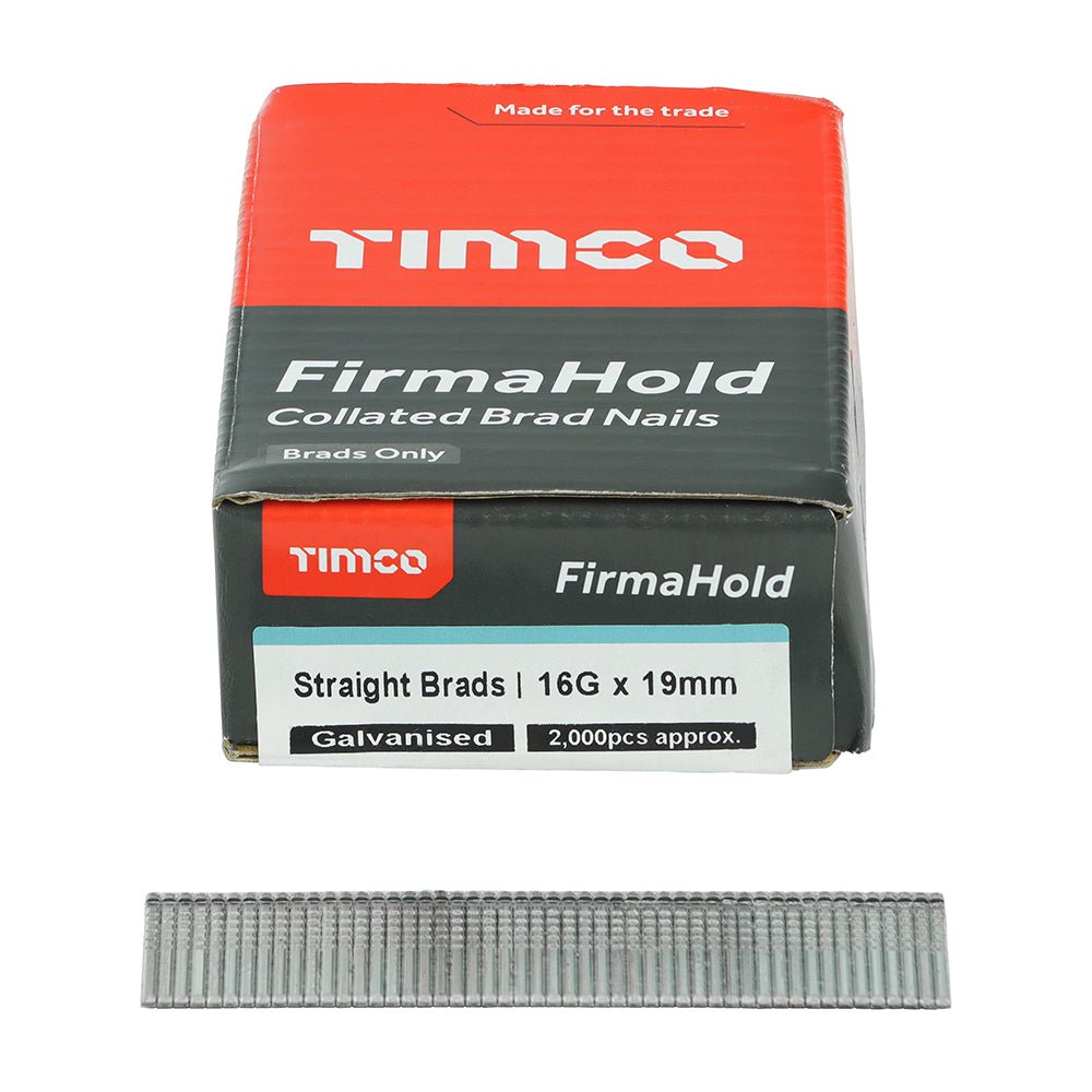 FirmaHold Collated Brad Nails - 16 Gauge - Straight - Galvanised