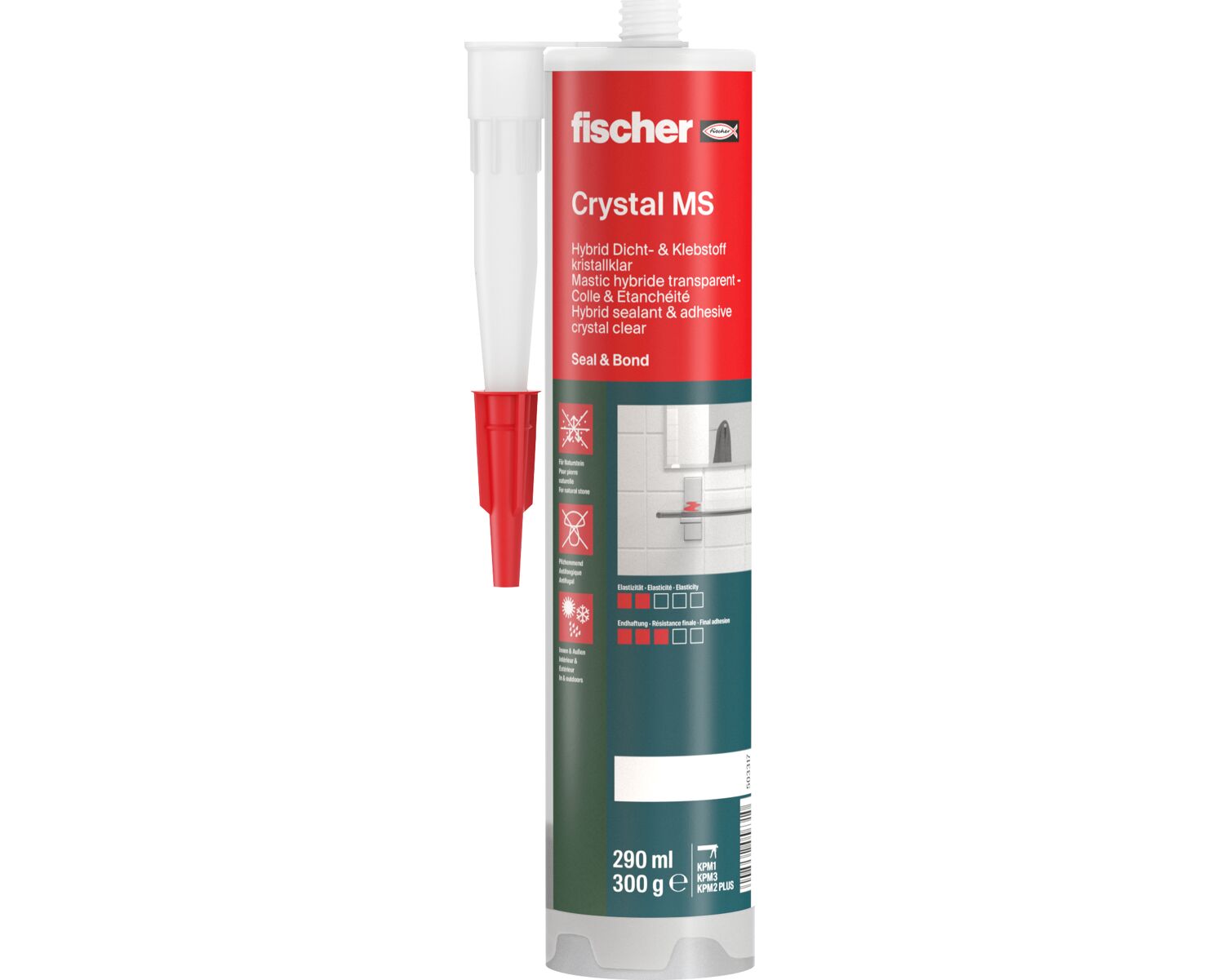 Fischer Construction Adhesive - Crystal Clear MS 290ml