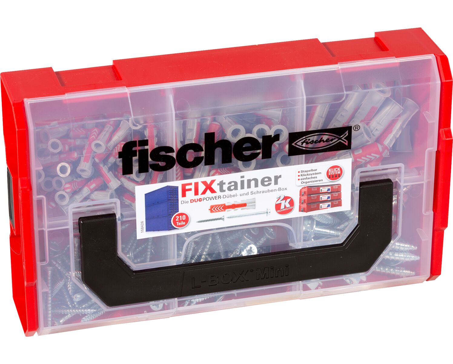 Fischer FixTainer - DuoPower Plugs with Screws (210 parts)