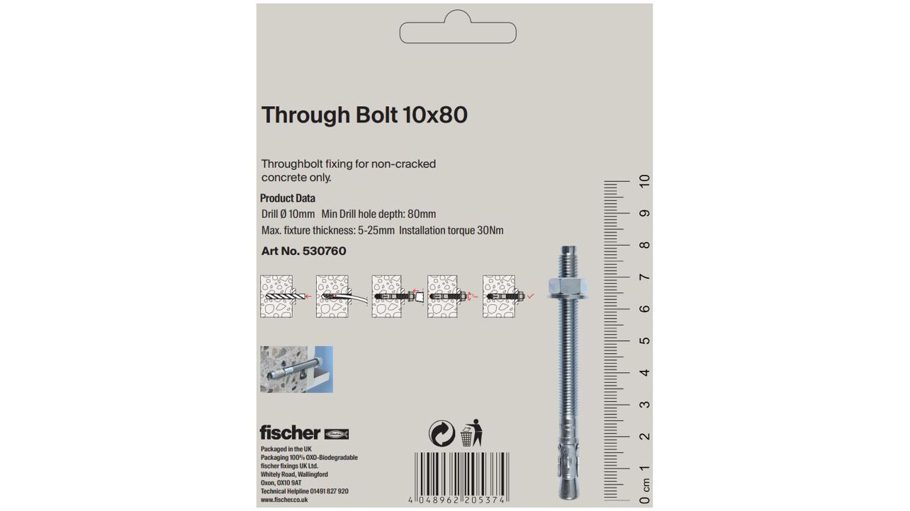 Fischer FXA Bolt Anchor Throughbolts - Zinc Plated