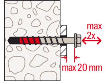 Fischer UltraCut FBS II US R Concrete Screw - Hardened Red Tip