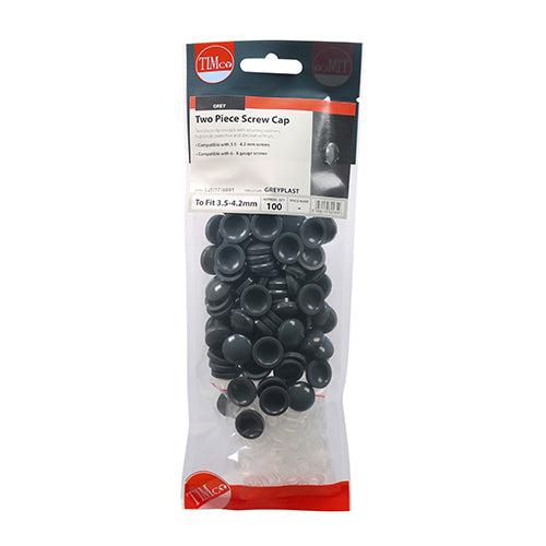 Two Piece Screw Caps - Grey