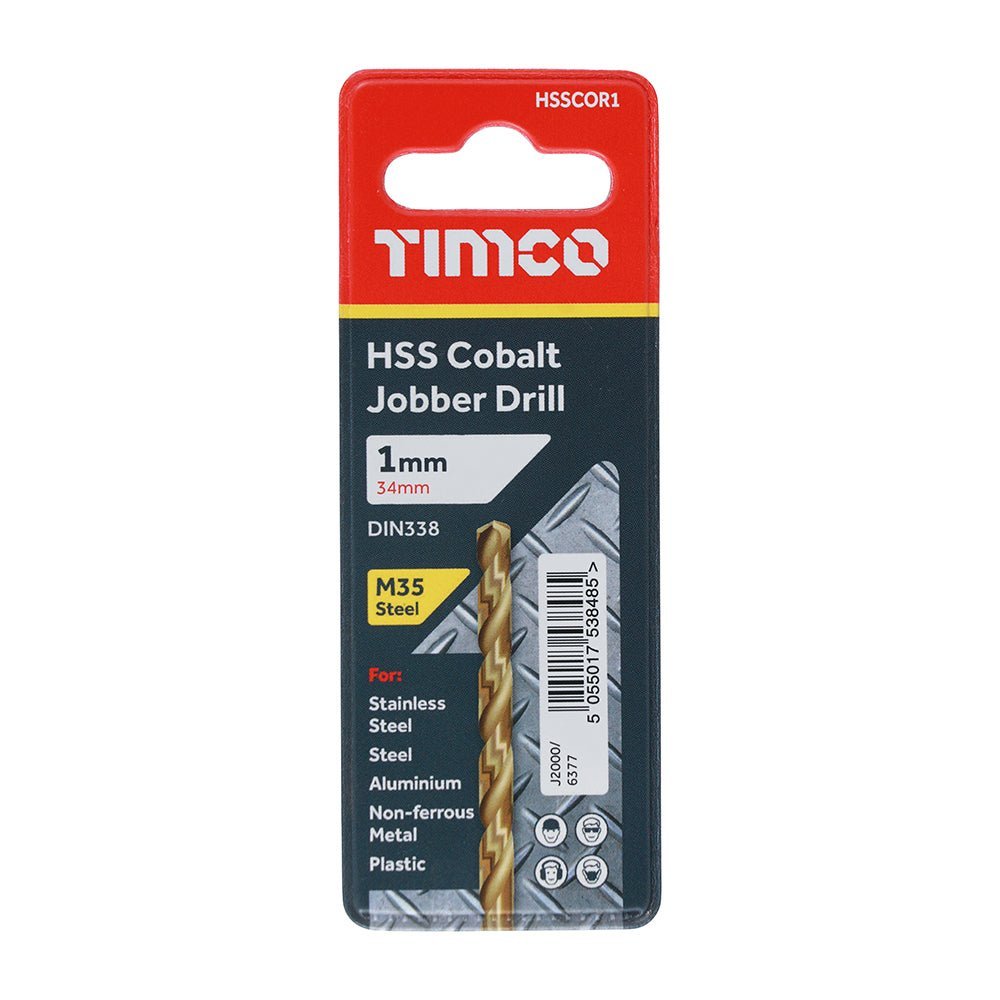 Ground Jobber Drills - Cobalt M35 - 1.0mm