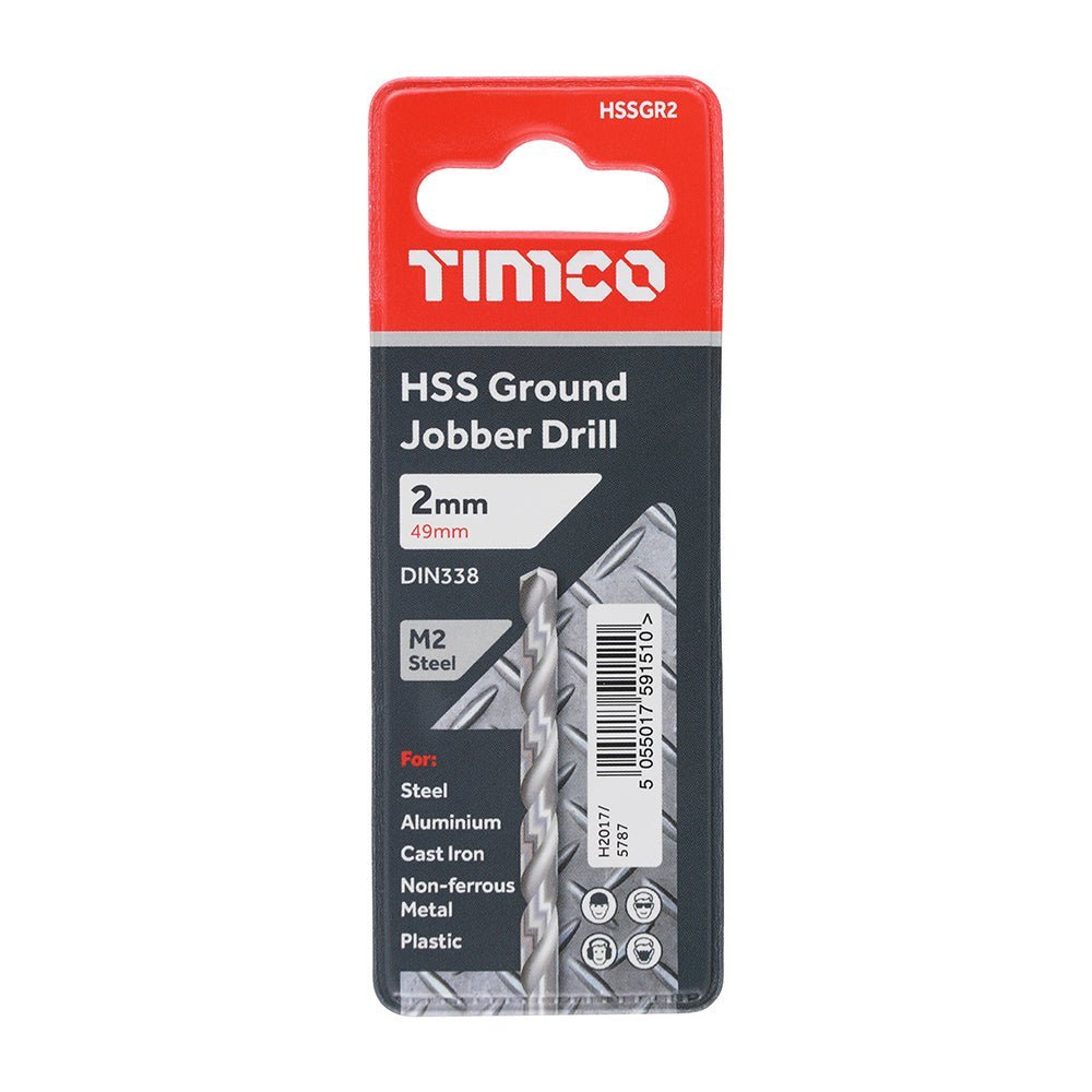 Ground Jobber Drills - HSS M2 - 2.0mm