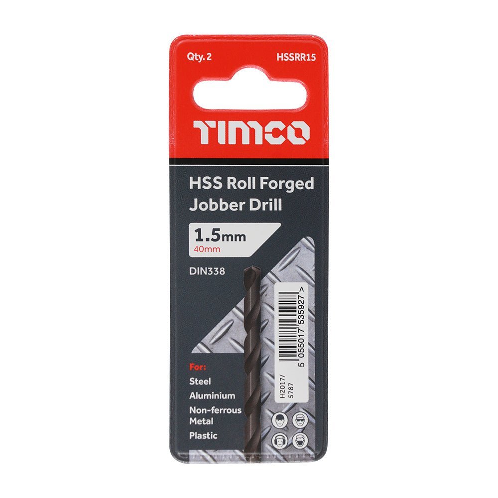 Roll Forged Jobber Drills - HSS - 1.5mm