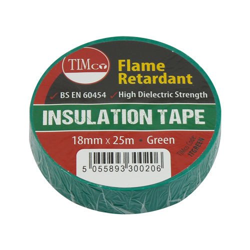PVC Insulation Tape - Green - Pack 10