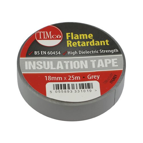 PVC Insulation Tape - Grey - Pack 10