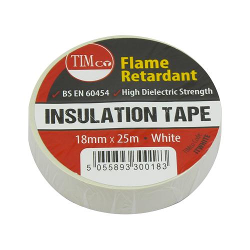 PVC Insulation Tape - White - Pack 10
