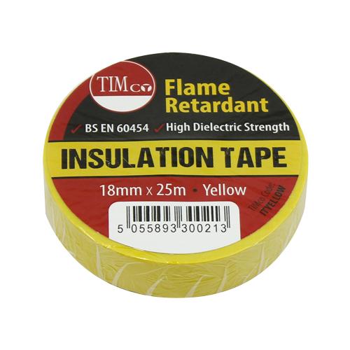 PVC Insulation Tape - Yellow - Pack 10